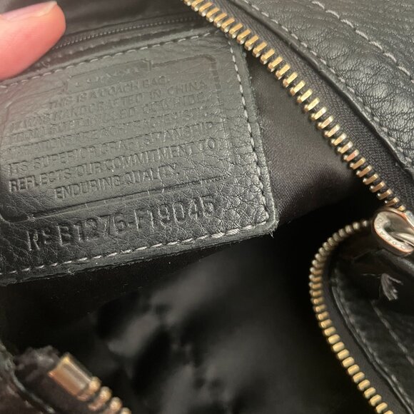 Coach Penelope Black Pebbled Leather Shoulder Bag F19045 - Picture 8 of 13